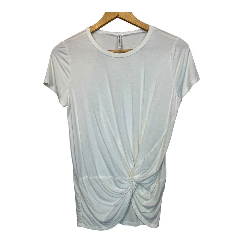 Lulus White Blouse Shirt Top Medium Basic Neutral Draped Casual Comfy